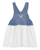 Baby Eyelet Denim Jumper Dress, image 3 of 7 slides