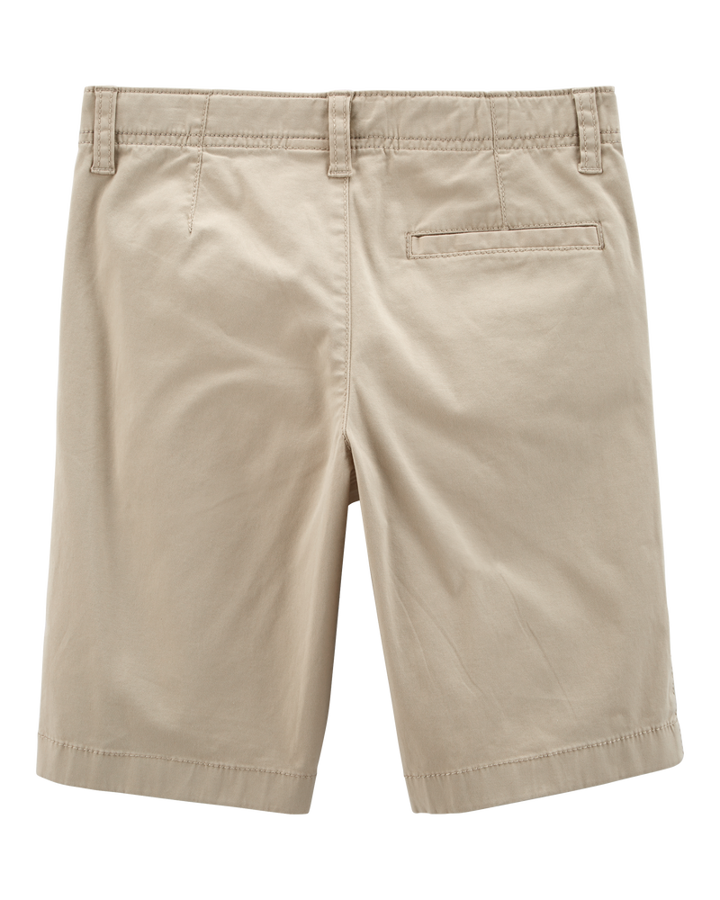 Kid Stretch Chino Uniform Shorts - Khaki, image 2 of 4 slides