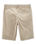 Kid Stretch Chino Uniform Shorts - Khaki, image 2 of 4 slides