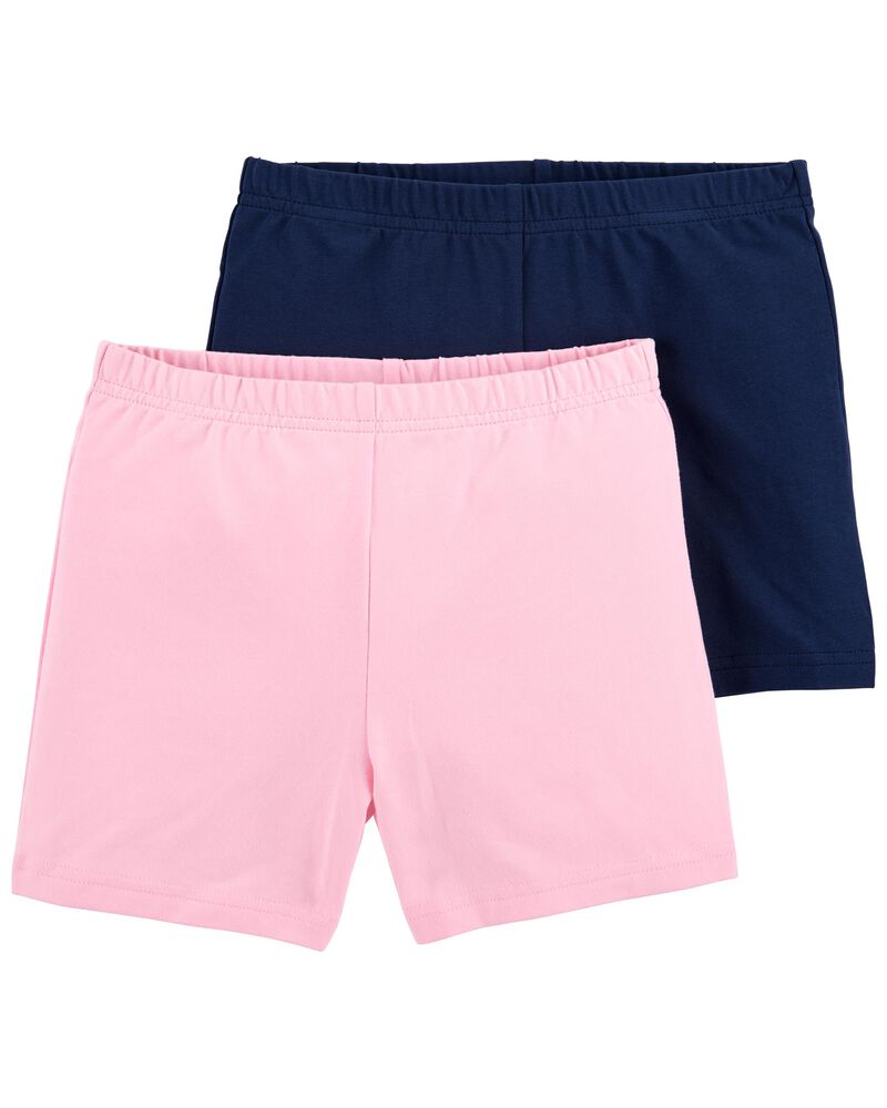 Kid 2-Pack Pink/Navy Bike Shorts, image 1 of 1 slides