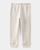 Toddler Girl Solid Fleece Drawstring Joggers - Oatmeal, image 2 of 4 slides
