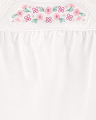Baby Flutter-Sleeves Floral Top - White, image 2 of 3 slides