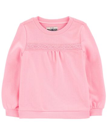 Toddler French Terry Eyelet Pullover, 