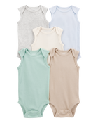 Baby 5-Pack Sleeveless Bodysuits, image 1 of 7 slides