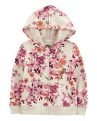 Baby Floral Print Fleece Jacket, image 1 of 3 slides