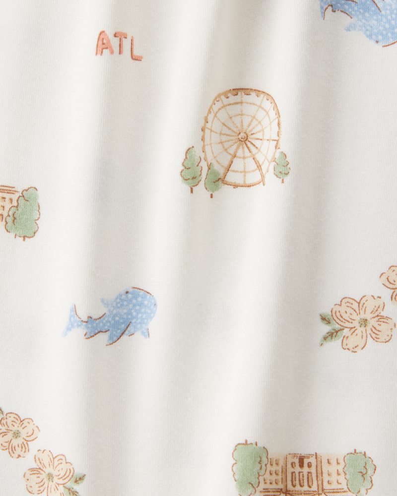 Toddler Atlanta Print PurelySoft 2-Piece Pajamas - Ivory, image 2 of 5 slides