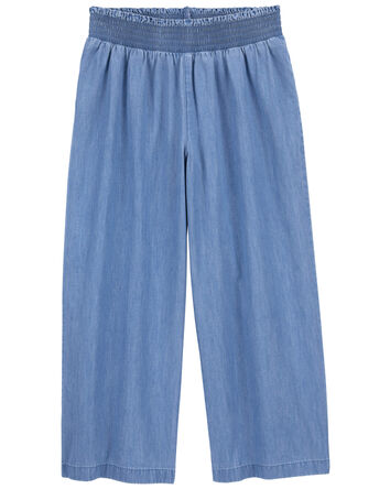 Kid Pull-On Chambray Flare Pants, 