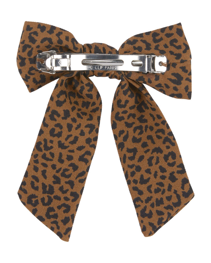 Leopard Hair Bow Clip, image 2 of 2 slides
