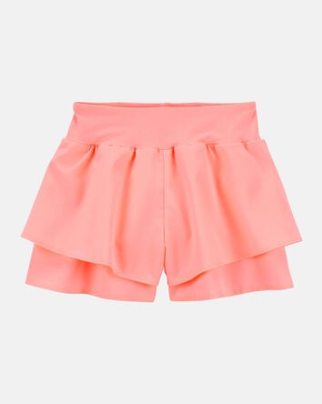 Kid Flowy Layered Flip Short - Coral, 