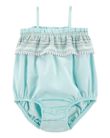 Baby Ruffle Bubble Romper - Blue, 