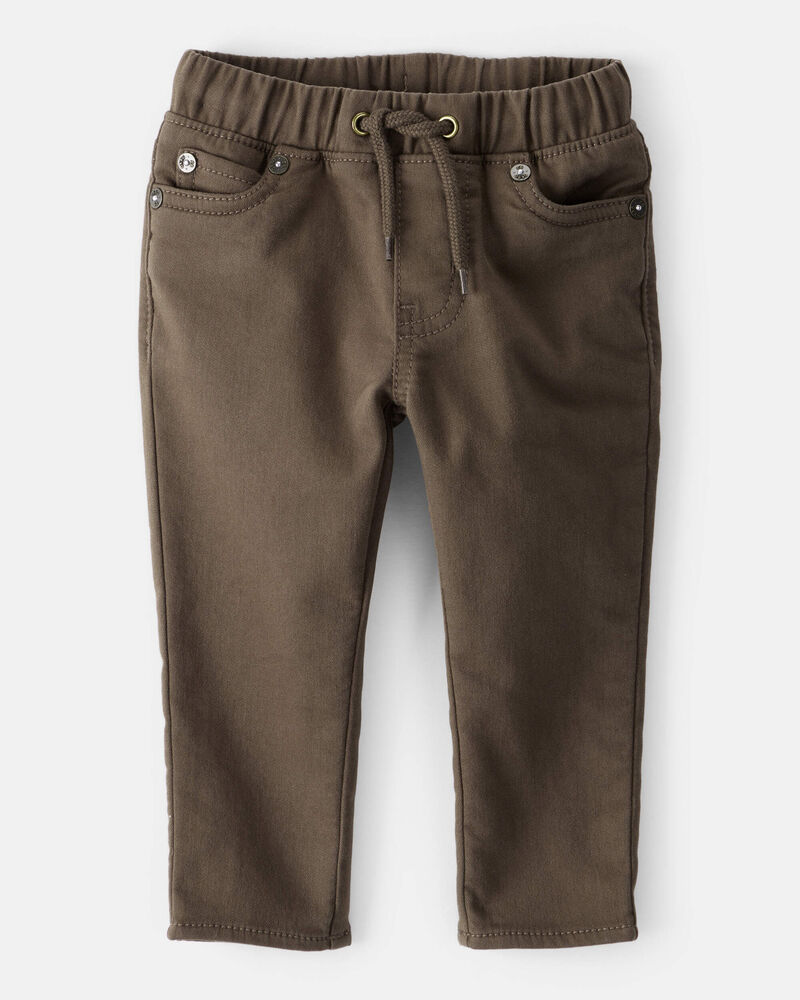 Baby Boy Cotton Pull-On Fashion Pants - Brown, image 1 of 4 slides