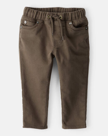Baby Boy Cotton Pull-On Fashion Pants - Brown, 