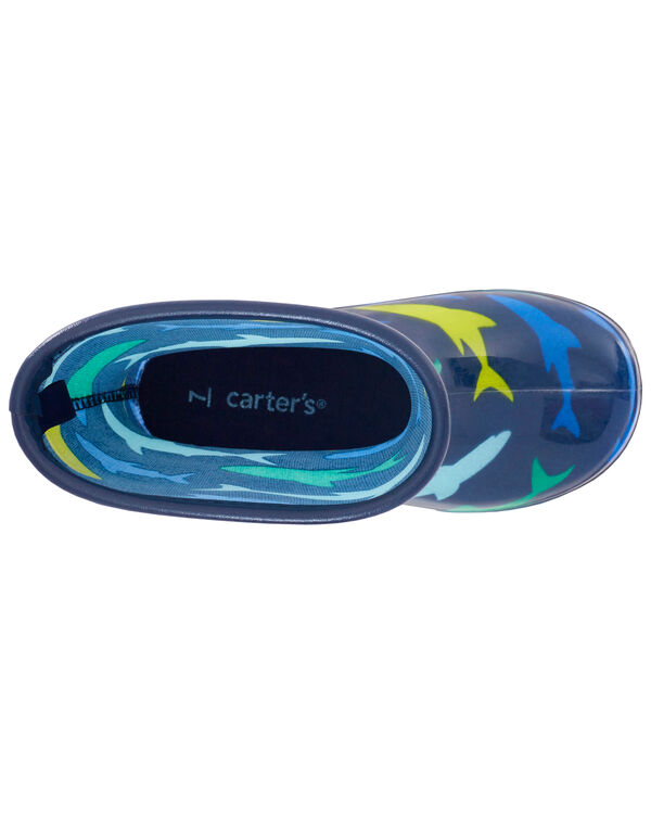 Navy Toddler Shark Rain Boots