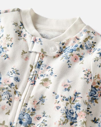Baby Organic Cotton Floral-Print Sleep & Play Pajamas, 