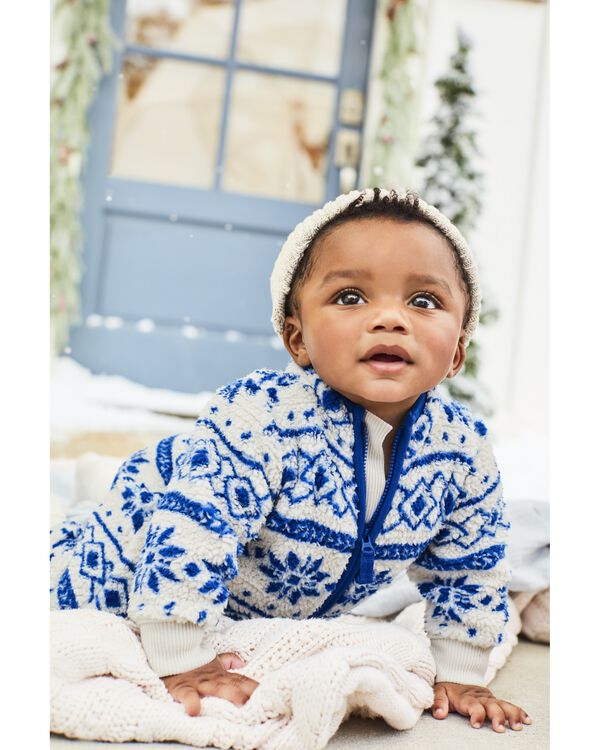 Multi Baby Fair Isle Fleece Jumpsuit