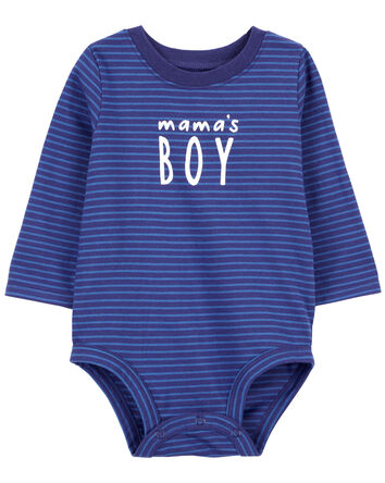 Baby 'Mama's Boy' Striped Collectible Bodysuit, 