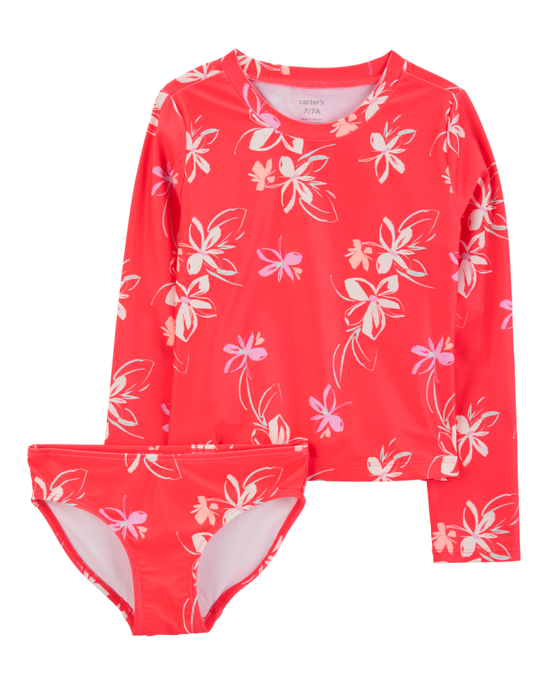 Girls 2-Piece Floral Rashguard Set, image 1 of 3 slides