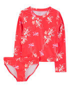 Girls 2-Piece Floral Rashguard Set, image 1 of 3 slides