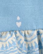 Toddler Heart Drop - Ikat- Print Tank - Blue, image 2 of 3 slides