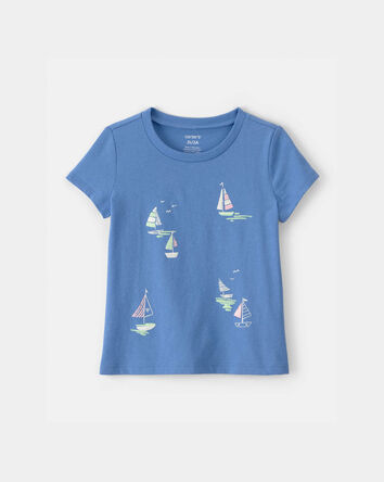 Toddler Girl Sailboat Graphic Tee - Blue, 
