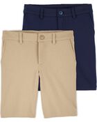 Kid 2-Pack Stretch  Uniform Chino Shorts, image 1 of 7 slides