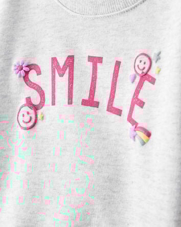 Baby Girl Smile French Terry Long-Sleeve Top & Skirt Set, 