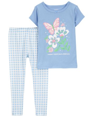 Toddler 2-Piece Butterfly 100% Snug Fit Cotton Pajamas, 