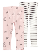 Baby 2-Pack Printed Leggings Set, image 2 of 3 slides