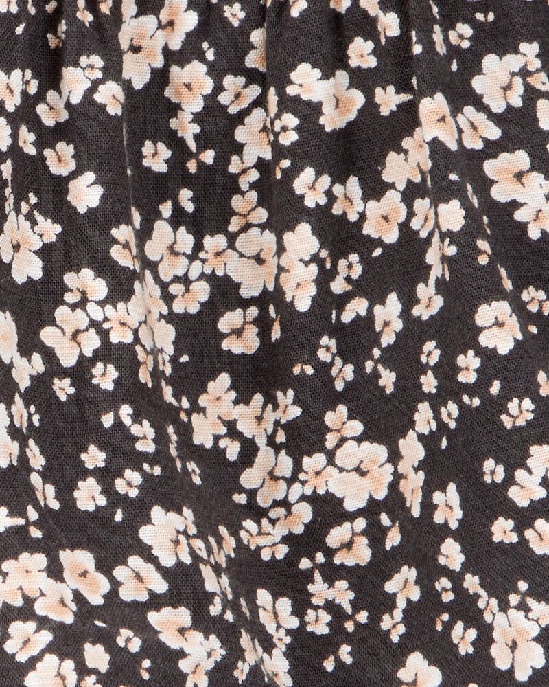 Toddler Floral Linen Look-Alike Drawstring Skirt, image 4 of 5 slides