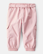 Baby Girl Cotton Cargo Joggers - Pink, image 2 of 5 slides