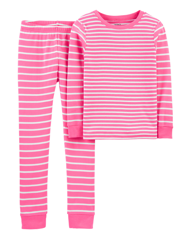 Kid 2-Piece Striped Snug Fit Cotton Pajamas, image 1 of 3 slides