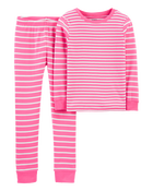 Kid 2-Piece Striped Snug Fit Cotton Pajamas, image 1 of 3 slides