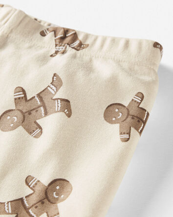 Kid Organic Cotton Pajamas Set in Gingerbread Man Print, 