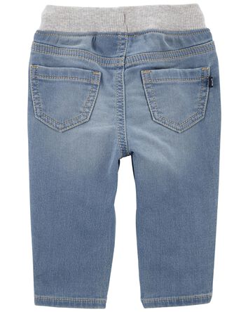 Baby Pull-On Knit Denim Pants, 