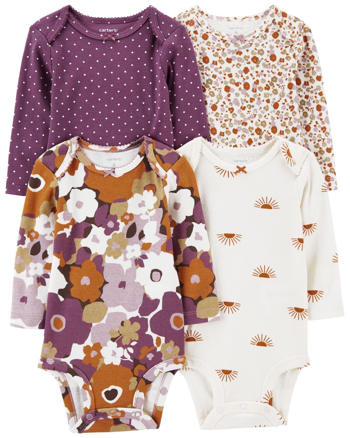 Multi Baby 4Pack LongSleeve Bodysuits