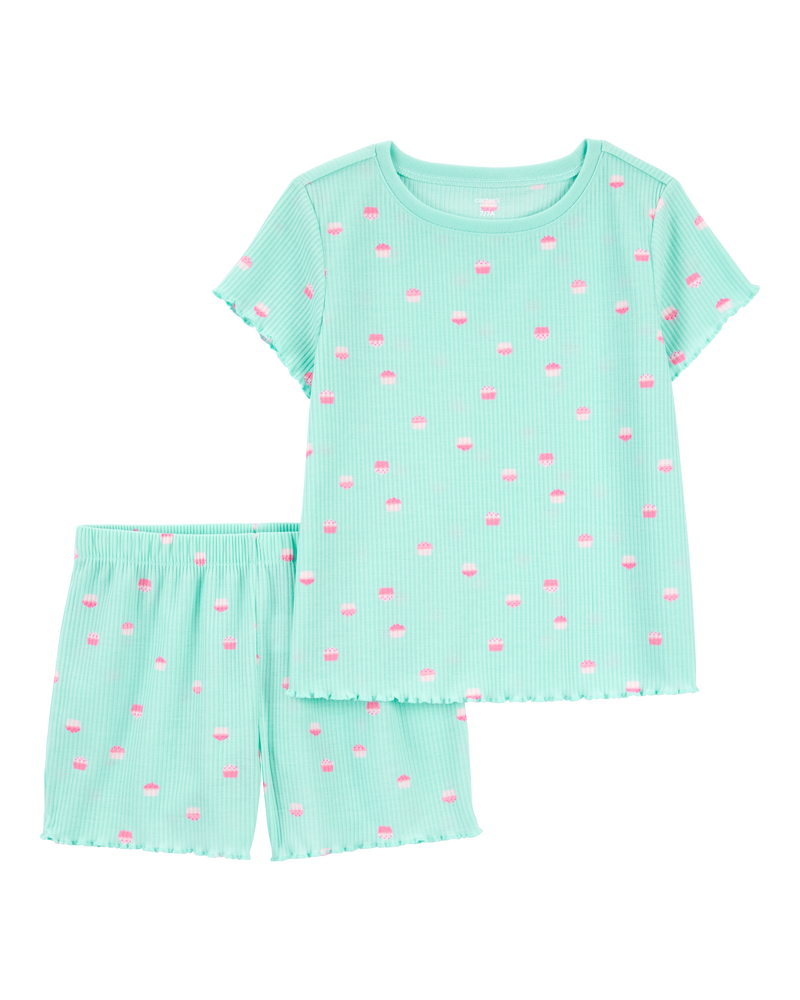 Girls 2-Piece Cupcake Loose Fit Pajamas, image 1 of 3 slides