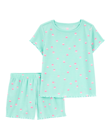 Girls 2-Piece Cupcake Loose Fit Pajamas, 