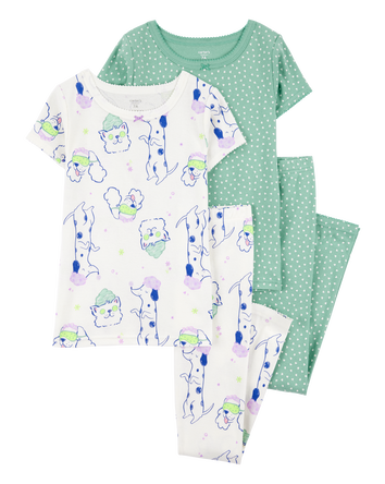Kid 4-Piece Dog Cotton Pajamas, 