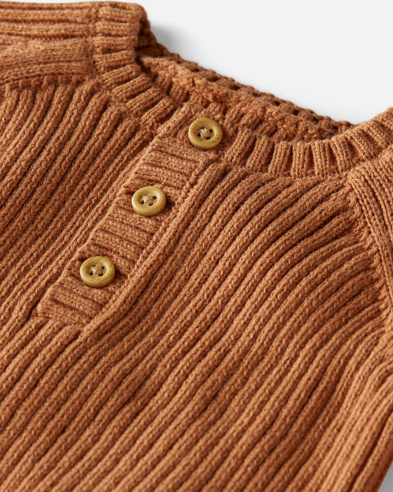 Baby Organic Cotton Rib Sweater Knit Bubble, image 3 of 4 slides