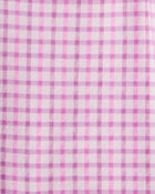 Kid 2-Piece Long-Sleeve Tee & Plaid Dress Set - White/Pink, image 4 of 6 slides