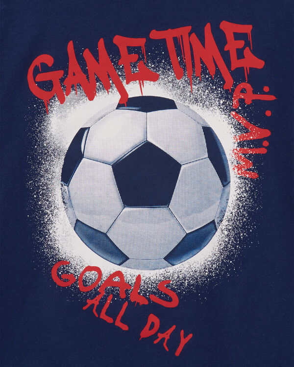 Navy Kid Soccer Graphic Tee