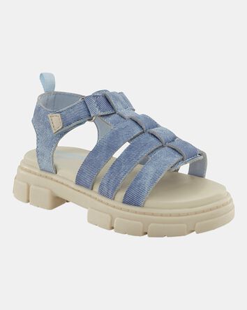Toddler Girl Strappy Denim Sandals - Blue, 