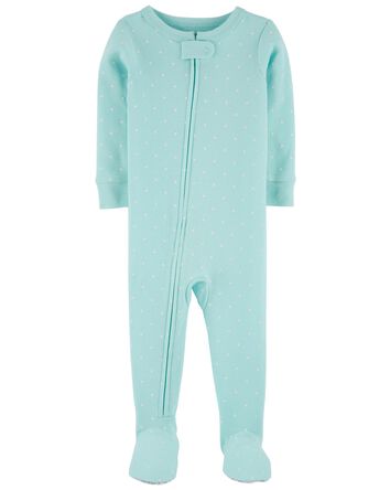 Baby 1-Piece Polka Dot Snug Fit Cotton Footie Pajamas, 