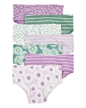 Toddler 7-Pack Striped Floral Brief Stretch Underwear, 