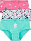 Turquoise/Pink - 3-Pack Cat Print Stretch Cotton Underwear