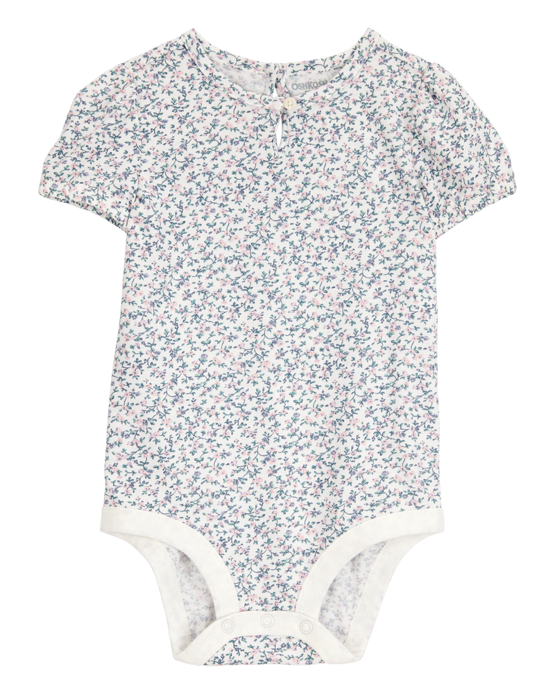 Baby Floral Short-Sleeve Bodysuit, image 1 of 3 slides