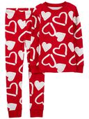 Red - Kid 2-Piece Valentine's Day Hearts 100% Snug Fit Cotton Pajamas