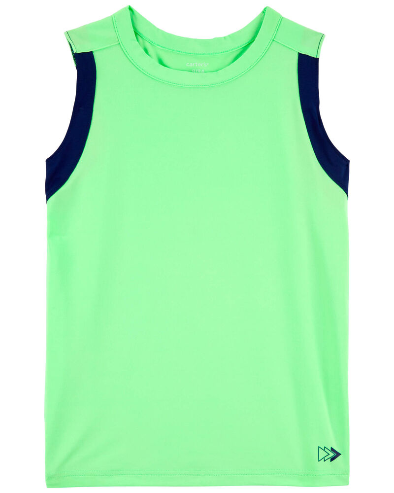 Kid Active Tank In BeCool™ Fabric - Green, image 1 of 3 slides