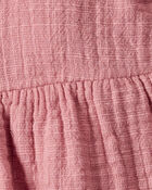 Baby Organic Cotton Gauze Ruffle Bubble in Dark Blush, image 3 of 4 slides
