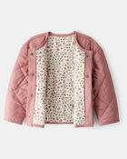Toddler Girl Quilted Long-Sleeve Fashion Jacket - Pink, image 2 of 4 slides